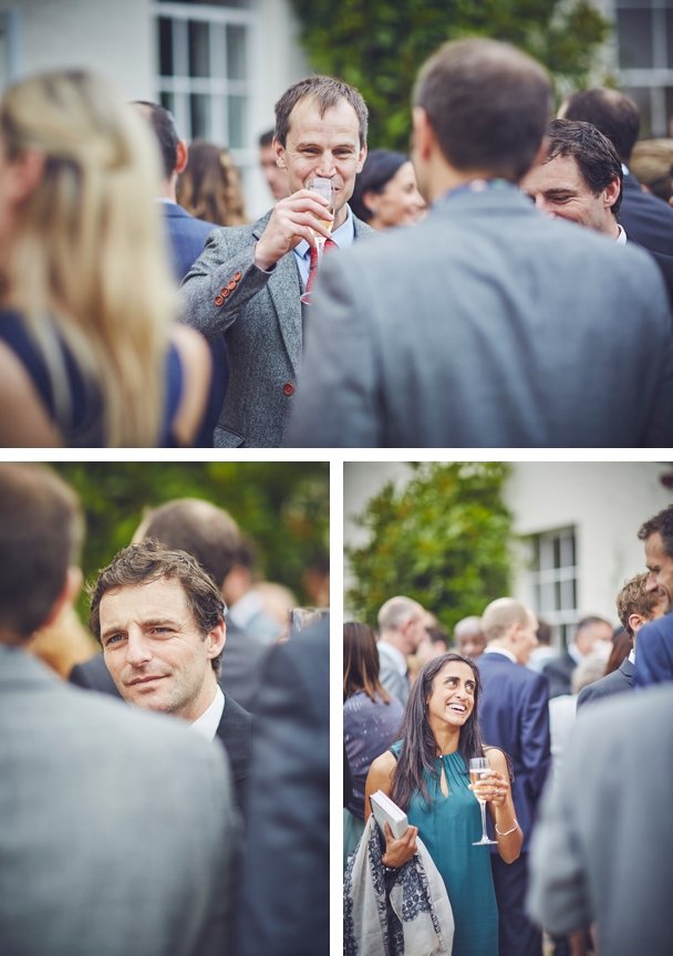 relaxed reportage wedding photography of guests at Rockbeare Manor Devon