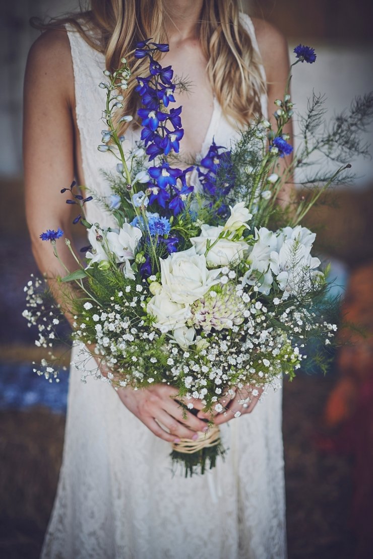 natural wedding photo of happy guest at eco wedding at East Soar Farm in Devon